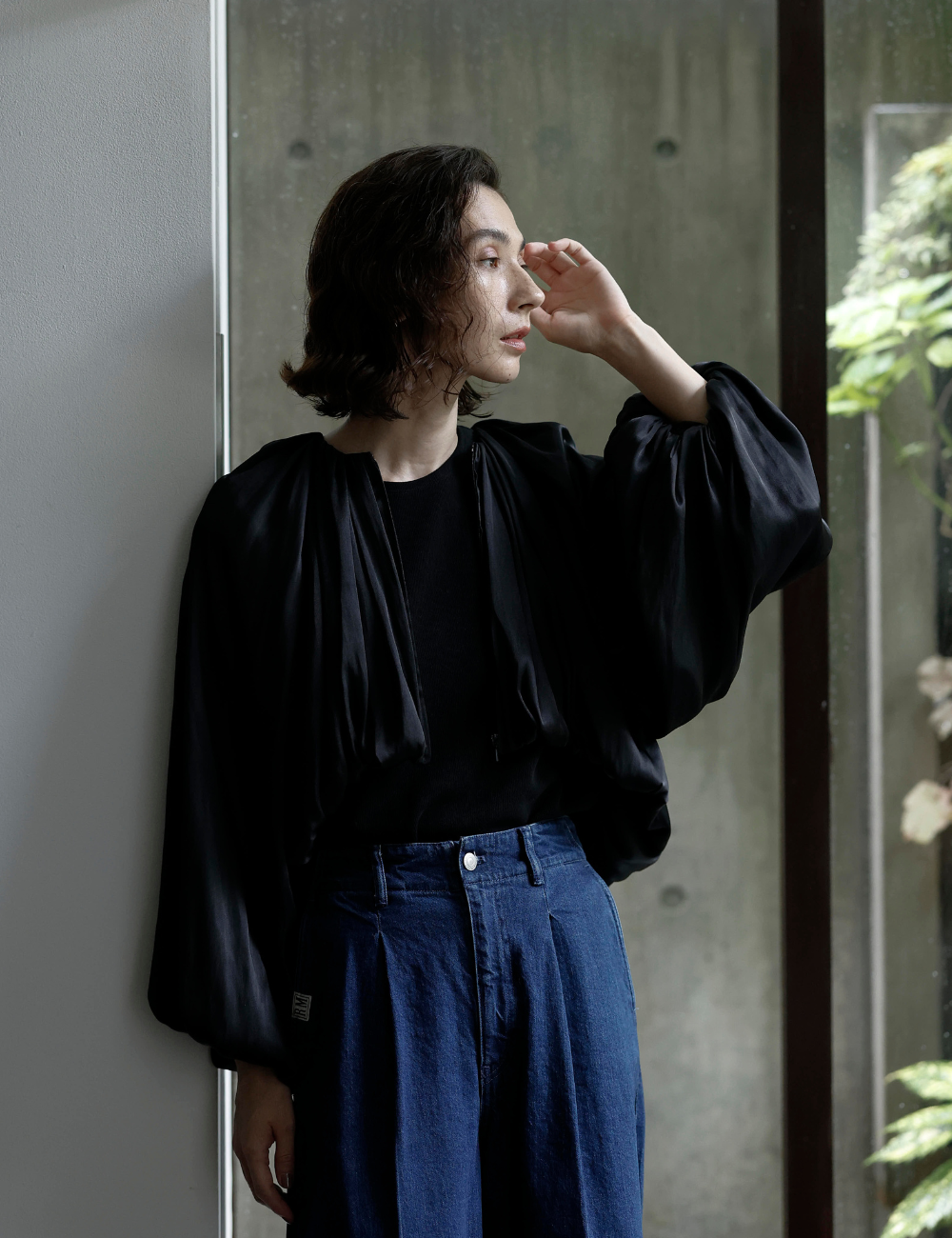 Jenny Fax サテンブルゾン NICKERS BLOUSON / BEIGE / サテンブルゾンジャケット | シープ