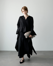 ペプラムリボンドレス