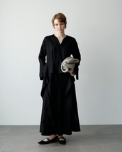 ペプラムリボンドレス