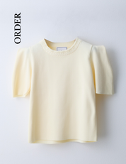 【Order】タックパフスリーブニット