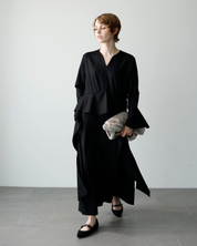 ペプラムリボンドレス