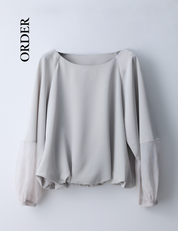 【Order】シアーコンビボートネックブラウス