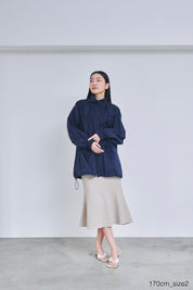撥水シアーギャザリングブルゾン