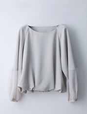 シアーコンビボートネックブラウス