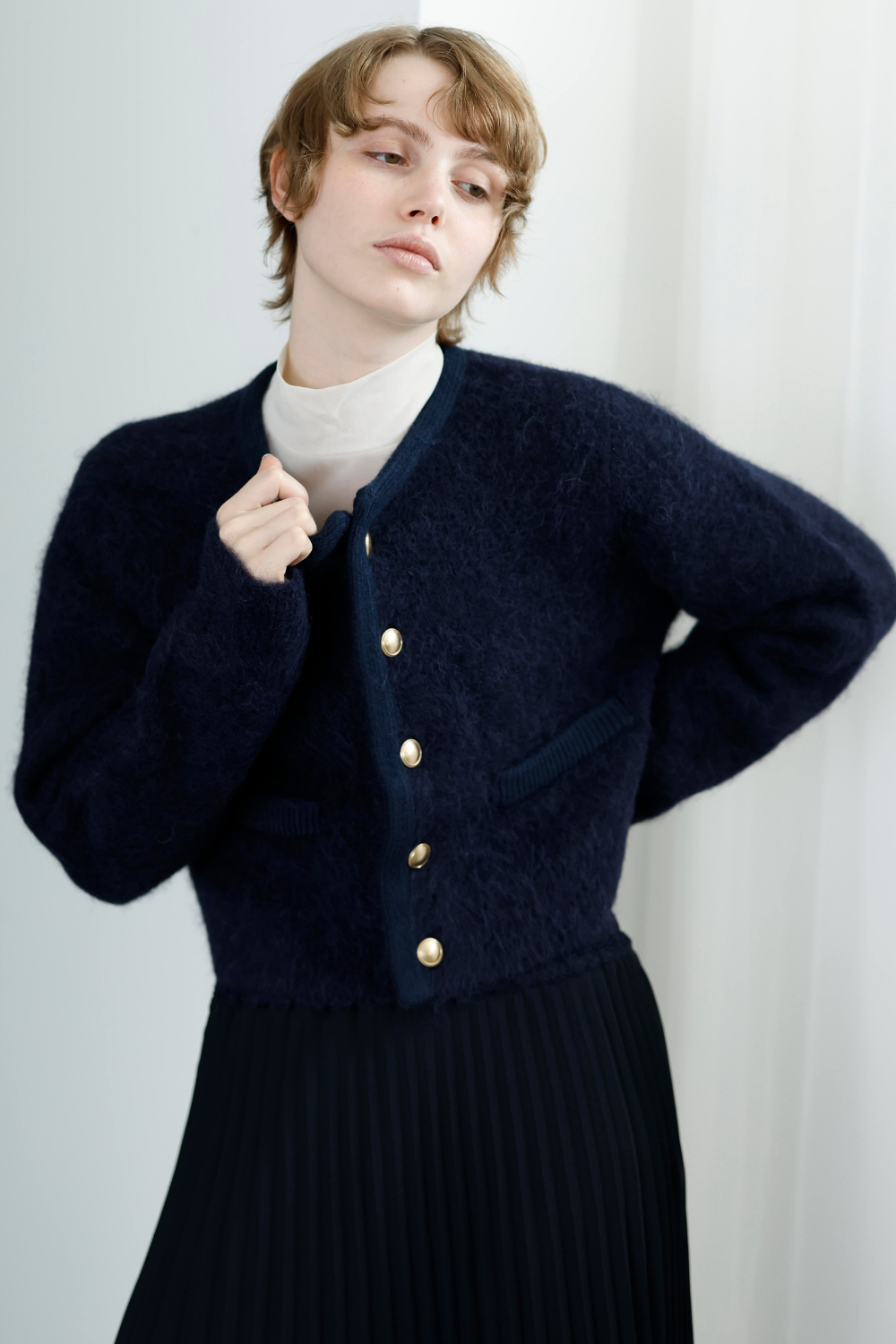 シャギーニットカーディガン