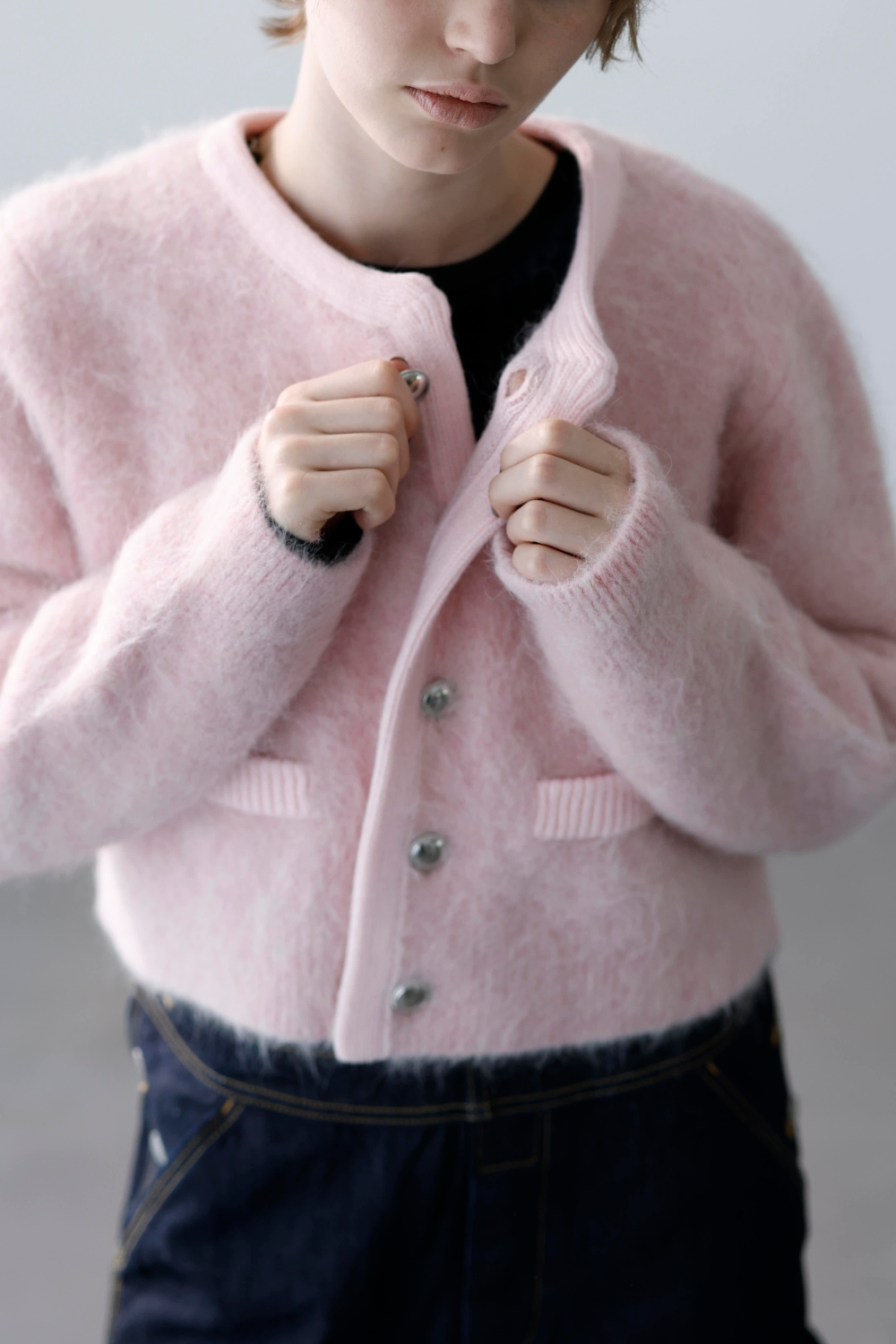 シャギーニットカーディガン