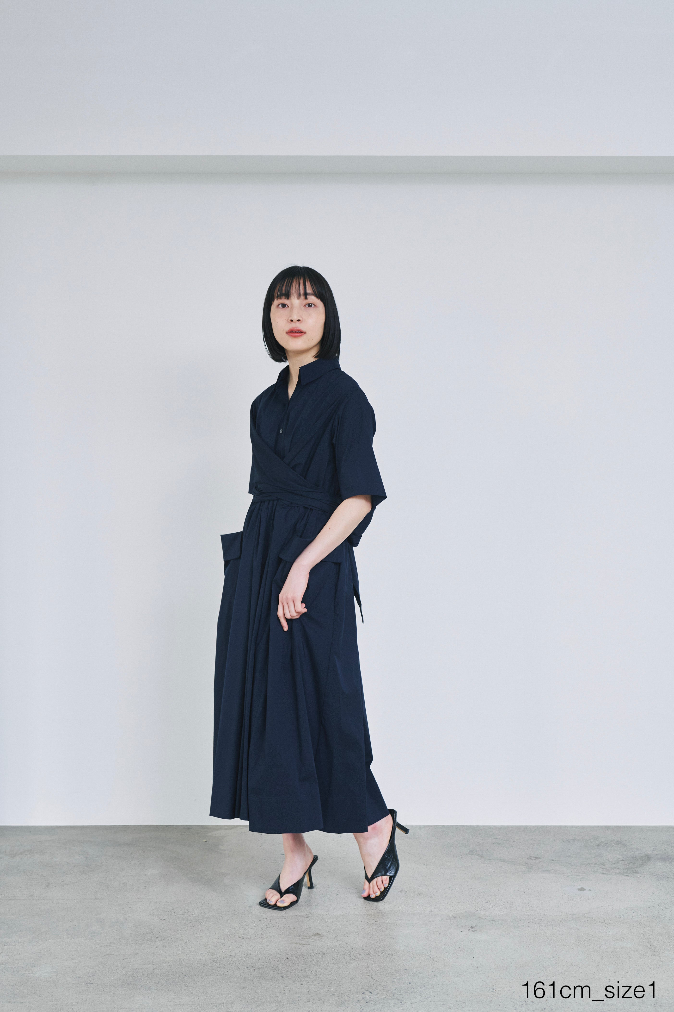 フロントクロスシャツドレス
