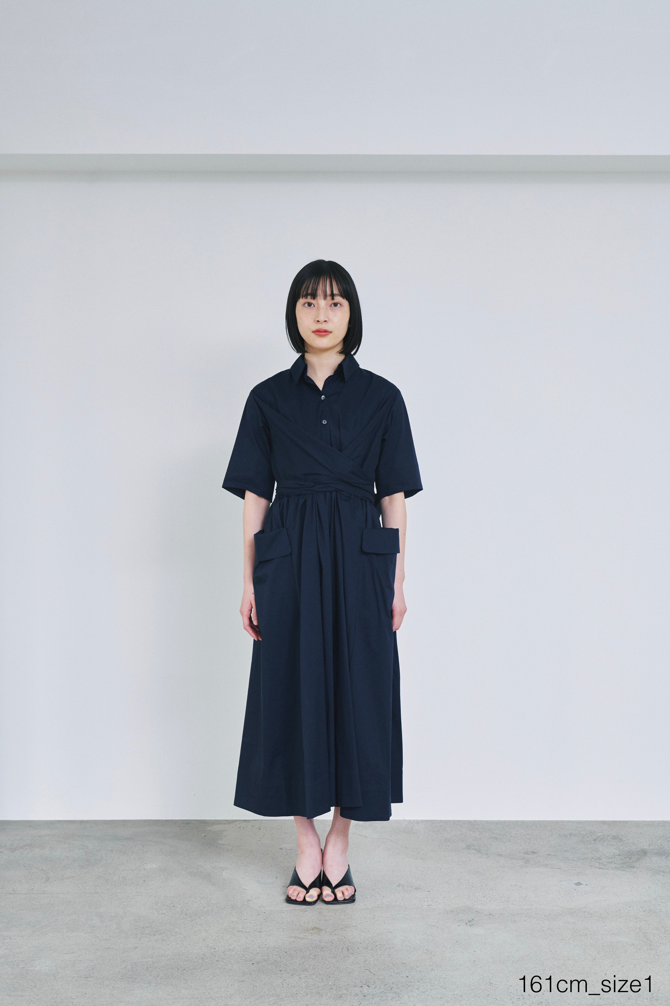 フロントクロスシャツドレス